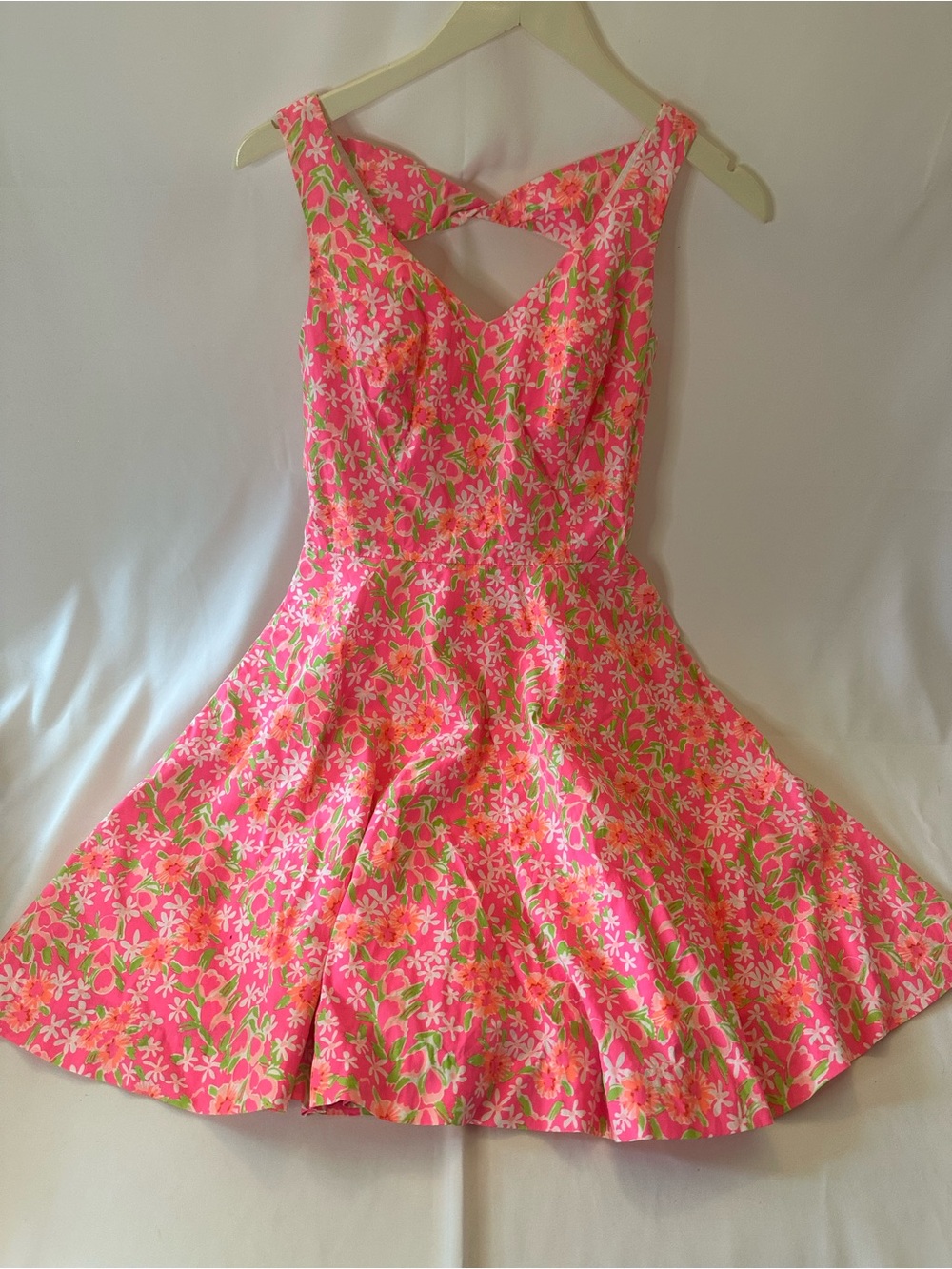 Lilly Pulitzer 2 Freja Everything Nice Dress In Fiesta Pink Green White Floral